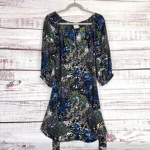 Alice & Trixie Silk Cottagecore Blue Paisley Dress & Sash M Boho Country Whimsy